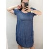 Šaty oválné letní volnočasové oversize krátký rukáv dámské MONZA (XL/2XL/3XL ONE SIZE) ITALSKÁ MÓDA IM422510/DUR (Velikost 2XL/3XL, Barva zelená)
