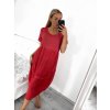 Šaty oválné letní volnočasové oversize krátký rukáv dámské MONZA (XL/2XL/3XL ONE SIZE) ITALSKÁ MÓDA IM422510/DUR (Velikost 2XL/3XL, Barva zelená)