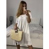 Šaty letní krajkové krátký rukáv dámské (S/M ONE SIZE) ITALSKÁ MÓDA IM423271/DUR