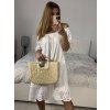 Šaty letní krajkové krátký rukáv dámské (S/M ONE SIZE) ITALSKÁ MÓDA IM423271/DUR