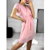 Šaty elegantní šifonové krátký rukáv dámské (S/M ONE SIZE) ITALSKÁ MÓDA IMD23490/DUR