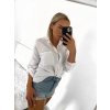 Košile mušelínová dlouhý rukáv nadrozměr dámská (L/XL/2XL ONE SIZE) ITALSKÁ MÓDA IMWP232488/DU (Velikost XL/2XL, Barva bílá)