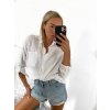 Košile mušelínová dlouhý rukáv nadrozměr dámská (L/XL/2XL ONE SIZE) ITALSKÁ MÓDA IMWP232488/DU (Velikost XL/2XL, Barva bílá)