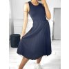 Sukně středně dlouhá skládaná s páskem dámská (S/M ONE SIZE) ITALSKÁ MÓDA IMWKK23795/DU