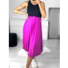 Sukně středně dlouhá skládaná s páskem dámská (S/M ONE SIZE) ITALSKÁ MÓDA IMWKK23795/DU