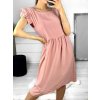 Šaty elegantní bez rukávu dámské (S/M ONE SIZE) ITALSKÁ MÓDA IMD23238/DU (Velikost S/M/L, Barva růžová starorůžová)
