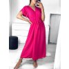 Šaty dlouhé letní krátký rukáv dámské (S/M ONE SIZE) ITALSKÁ MÓDA IMWGM232000/DU (Velikost S/M/L, Barva fialová)