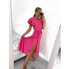 Šaty dlouhé letní krátký rukáv dámské (S/M ONE SIZE) ITALSKÁ MÓDA IMWGM232000/DU (Velikost S/M/L, Barva fialová)