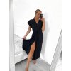 Šaty dlouhé letní krátký rukáv dámské (S/M ONE SIZE) ITALSKÁ MÓDA IMWGM232000/DU