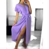 Šaty dlouhé letní krátký rukáv dámské (S/M ONE SIZE) ITALSKÁ MÓDA IMWGM232000/DU (Velikost S/M/L, Barva fialová)