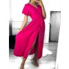 Šaty dlouhé letní krátký rukáv dámské (S/M ONE SIZE) ITALSKÁ MÓDA IMWGM232000/DU (Velikost S/M/L, Barva fialová)