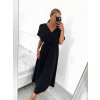 Šaty dlouhé letní krátký rukáv dámské (S/M ONE SIZE) ITALSKÁ MÓDA IMWGM232000/DU (Velikost S/M/L, Barva fialová)