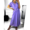 Šaty dlouhé letní krátký rukáv dámské (S/M ONE SIZE) ITALSKÁ MÓDA IMWGM232000/DU (Velikost S/M/L, Barva fialová)