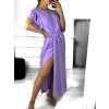 Šaty dlouhé letní krátký rukáv dámské (S/M ONE SIZE) ITALSKÁ MÓDA IMWGM232000/DU (Velikost S/M/L, Barva fialová)