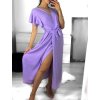 Šaty dlouhé letní krátký rukáv dámské (S/M ONE SIZE) ITALSKÁ MÓDA IMWGM232000/DU (Velikost S/M/L, Barva fialová)