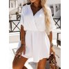 Overal krátký letní mušelínový krátký rukáv dámský (S/M ONE SIZE) ITALSKÁ MÓDA IMWMY232526/DUR (Velikost S/M/L, Barva bílá)