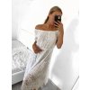 Šaty letní krajkové boho krátký rukáv dámské (S/M ONE SIZE) ITALSKÁ MÓDA IMWMY232453/DU (Velikost S/M/L, Barva bílá)