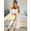 Šaty letní krajkové boho krátký rukáv dámské (S/M ONE SIZE) ITALSKÁ MÓDA IMWMY232453/DU (Velikost S/M/L, Barva bílá)
