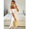 Šaty letní krajkové boho krátký rukáv dámské (S/M ONE SIZE) ITALSKÁ MÓDA IMWMY232453/DU (Velikost S/M/L, Barva bílá)