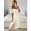 Šaty letní krajkové boho krátký rukáv dámské (S/M ONE SIZE) ITALSKÁ MÓDA IMWMY232453/DU (Velikost S/M/L, Barva bílá)