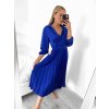 Šaty dlouhé saténové s páskem dlouhý rukáv dámské (S/M ONE SIZE) ITALSKÁ MÓDA IMWY2310251/DU (Velikost S/M/L, Barva béžová)