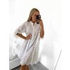 Šaty letní boho krajkové košilové dlouhý rukáv dámské (S/M ONE SIZE) ITALSKÁ MÓDA IM823012/DU (Velikost S/M/L, Barva bílá)