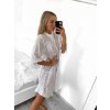 Šaty letní boho krajkové košilové dlouhý rukáv dámské (S/M ONE SIZE) ITALSKÁ MÓDA IM823012/DU (Velikost S/M/L, Barva bílá)