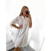 Šaty letní boho krajkové košilové dlouhý rukáv dámské (S/M ONE SIZE) ITALSKÁ MÓDA IM823012/DU (Velikost S/M/L, Barva bílá)