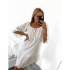 Šaty letní boho krajkové krátký rukáv dámské (S/M ONE SIZE) ITALSKÁ MÓDA IM823013/DU (Velikost S/M/L, Barva bílá)