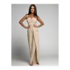 Overal dlouhý elegantní na ramínka dámský (S/M ONE SIZE) POLSKÁ MÓDA IMLAZ23T035/DU (Velikost S/M/L, Barva béžová)