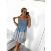 Šaty letní na ramínka dámské (S/M ONE SIZE) ITALSKÁ MÓDA IMPGM23026/DU (Velikost S/M/L, Barva světle modrá)
