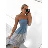 Šaty letní na ramínka dámské (S/M ONE SIZE) ITALSKÁ MÓDA IMPGM23026/DU (Velikost S/M/L, Barva světle modrá)