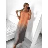 Šaty letní dlouhé na ramínka dámské (S/M/L/XL/2XL ONE SIZE) ITALSKÁ MÓDA IMFF23002/DU (Velikost XL/2XL, Barva oranžová)