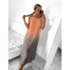 Šaty letní dlouhé na ramínka dámské (S/M/L/XL/2XL ONE SIZE) ITALSKÁ MÓDA IMFF23002/DU (Velikost XL/2XL, Barva oranžová)