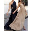 Šaty dlouhé skládané elegantní bez rukávu dámské (S/M ONE SIZE) ITALSKÁ MÓDA IMPGM239220/DUR