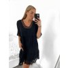 Šaty letní krajkové krátký rukáv dámské nadrozměr (XL/2XL ONE SIZE) ITALSKÁ MÓDA IMBM23NICOLA/DUR (Velikost XL/2XL, Barva bílá)
