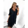 Šaty letní krajkové krátký rukáv dámské nadrozměr (XL/2XL ONE SIZE) ITALSKÁ MÓDA IMBM23NICOLA/DUR (Velikost XL/2XL, Barva bílá)