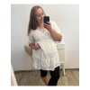 Šaty letní krajkové krátký rukáv dámské nadrozměr (XL/2XL ONE SIZE) ITALSKÁ MÓDA IMBM23NICOLA/DUR (Velikost XL/2XL, Barva bílá)