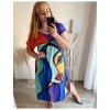 Šaty dlouhé maxi letní krátký rukáv dámská nadrozměr (2XL/3XL/4XL ONE SIZE) ITALSKÁ MÓDA IM422741Z/DUR