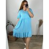 Šaty volnočasové krátký rukáv dámské nadrozměr (XL/2XL ONE SIZE) ITALSKá MóDA IM423MIRKO/DUR (Velikost XL/2XL, Barva bílá)