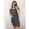 Šaty krátký rukáv dámské nadrozměrné (L-3XL) Polská moda PMF21BIBIANA/DR (Velikost L, Barva Černá)