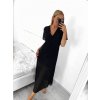Šaty dlouhé skládané elegantní krátký rukáv dámské (S/M ONE SIZE) ITALSKÁ MÓDA IMWGM231672/DU (Velikost S/M/L, Barva béžová)