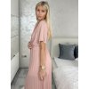Šaty dlouhé skládané elegantní krátký rukáv dámské (S/M ONE SIZE) ITALSKÁ MÓDA IMWGM231672/DU (Velikost S/M/L, Barva béžová)