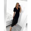 Šaty dlouhé skládané elegantní krátký rukáv dámské (S/M ONE SIZE) ITALSKÁ MÓDA IMWGM231672/DU (Velikost S/M/L, Barva béžová)