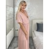 Šaty dlouhé skládané elegantní krátký rukáv dámské (S/M ONE SIZE) ITALSKÁ MÓDA IMWGM231672/DU