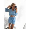 Souprava letní mušelín kraťasy a košile dlouhý rukáv dámské (S/M/L ONE SIZE) ITALSKÁ MÓDA IMWMY23232194/DUR