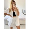 Souprava letní mušelín kraťasy a košile dlouhý rukáv dámské (S/M/L ONE SIZE) ITALSKÁ MÓDA IMWMY23232194/DUR