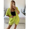 Souprava letní mušelín kraťasy a košile dlouhý rukáv dámské (S/M/L ONE SIZE) ITALSKÁ MÓDA IMWMY23232194/DUR