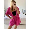 Souprava letní mušelín kraťasy a košile dlouhý rukáv dámské (S/M/L ONE SIZE) ITALSKÁ MÓDA IMWMY23232194/DUR