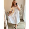 Šaty  oversize 3/4 rukáv dámské nadrozměr (XL/2XL/3XL ONE SIZE) ITALSKÁ MÓDA IM423KAIRA/DU (Velikost 2XL/3XL, Barva bílá)